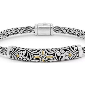 Devata Sterling Silver (925) and 18K gold accent bracelet